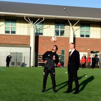 VC Paul Croney & MFC player Fabio opening new outdoor pitch